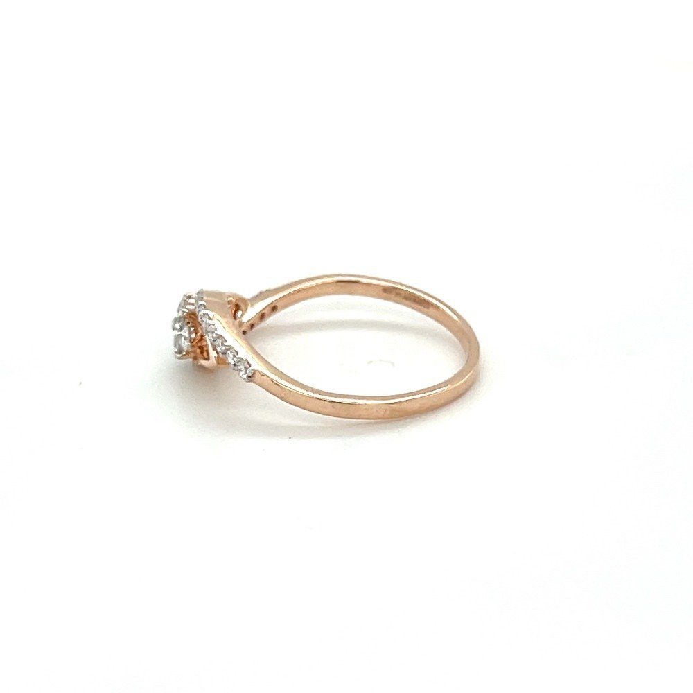 Round Diamond Halo Ring with 14k Rose Gold Infinity Accent