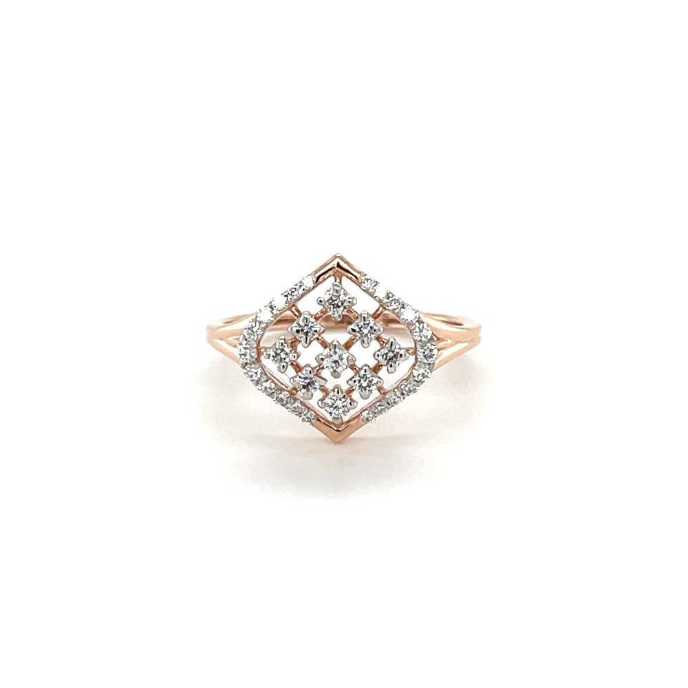 Diamond Square Halo Ring in 14k Rose Gold