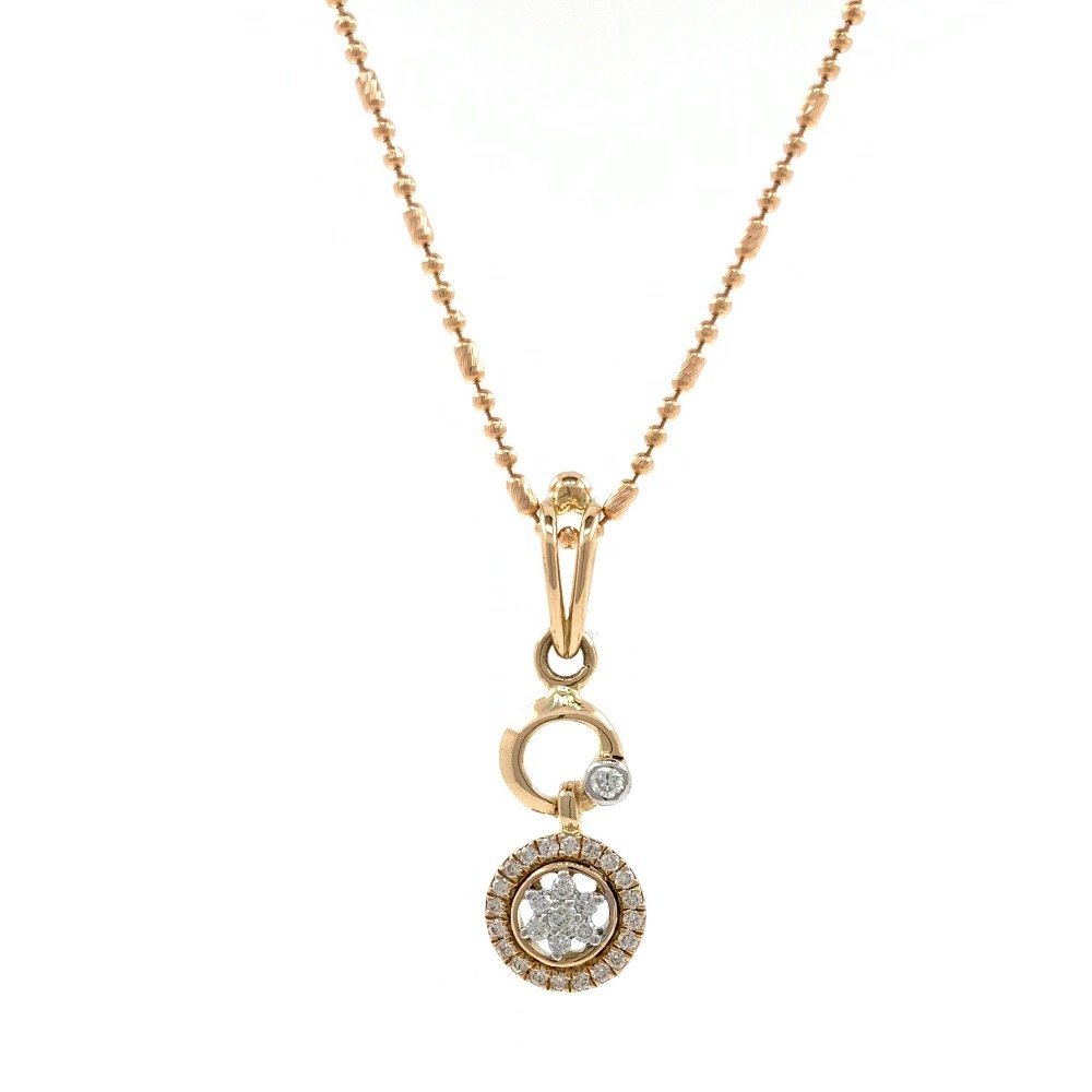 Satis Diamond Pendant in Rose GOald...