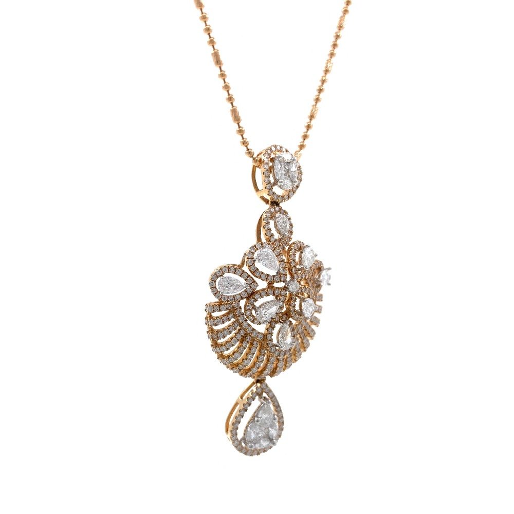 Giovanea Pressure Set Diamond Pendant in Rose Gold 7SHP11