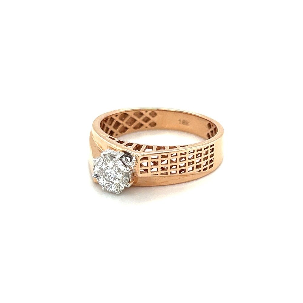 Mesh Design Diamond Ring for Men