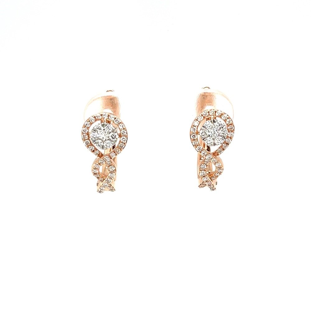 Mona Diamond Hoops Earring in Rose...