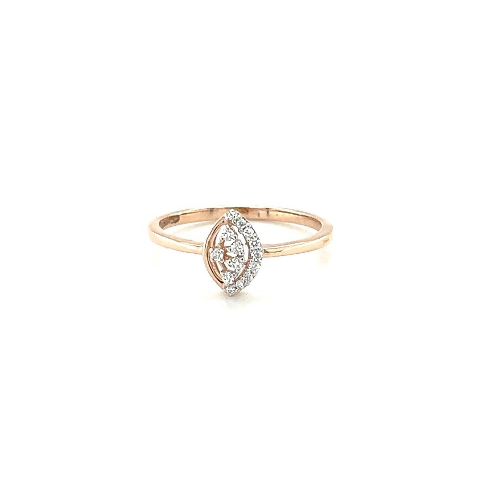 Gold Marquise Diamond Halo Ring in 14k Rose Gold