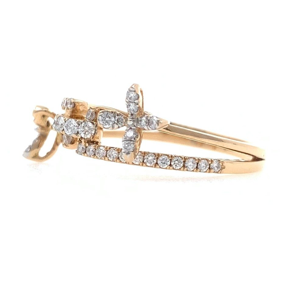 18kt / 750 rose gold fancy diamond ring 9lr196