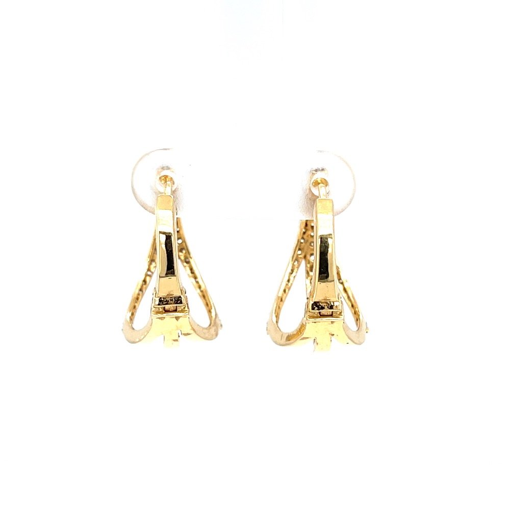 Three lines full  bali in diamonds in 18k hallmark yellow gold 0top40