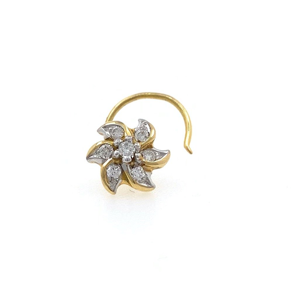 18kt / 750 Yellow Gold Fancy Nose Pin in Diamond 5NP210