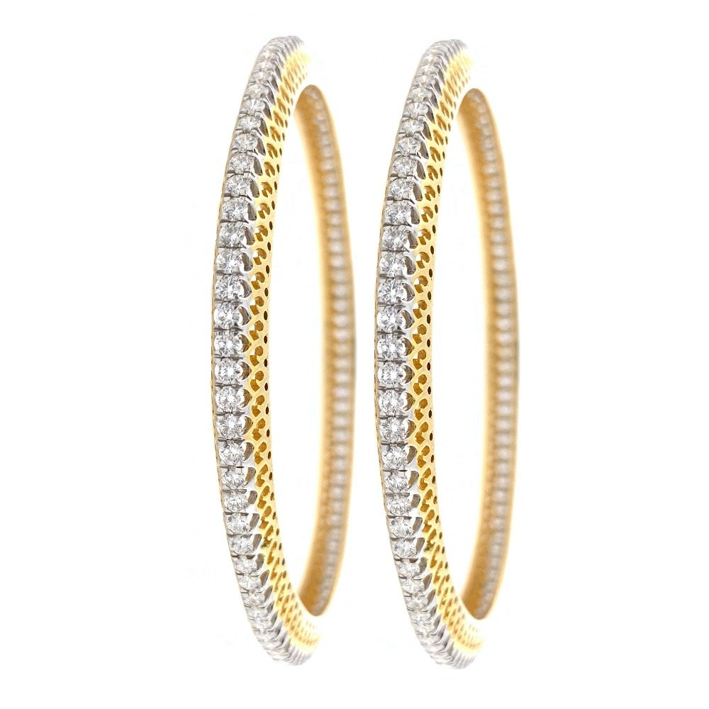 Buy quality Single Line Classic Diamond Bangle in Yellow Gold 7BNG19 in Pune