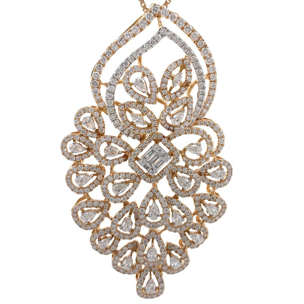 Buy quality charmante with Fancy Shaped diamond pendant in 18k Rose Gold 9shp41 in Pune