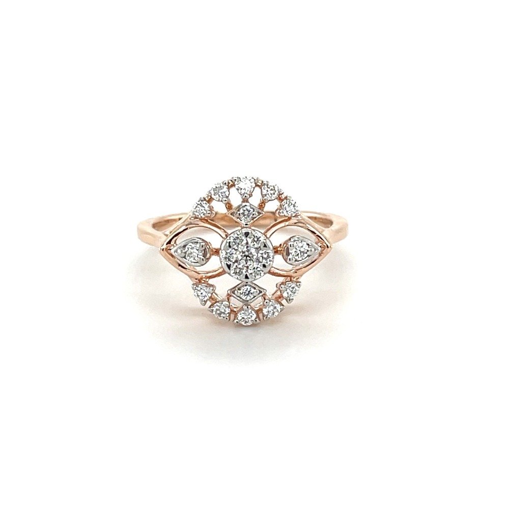 14k Rose Gold Ring with Diamond Blo...