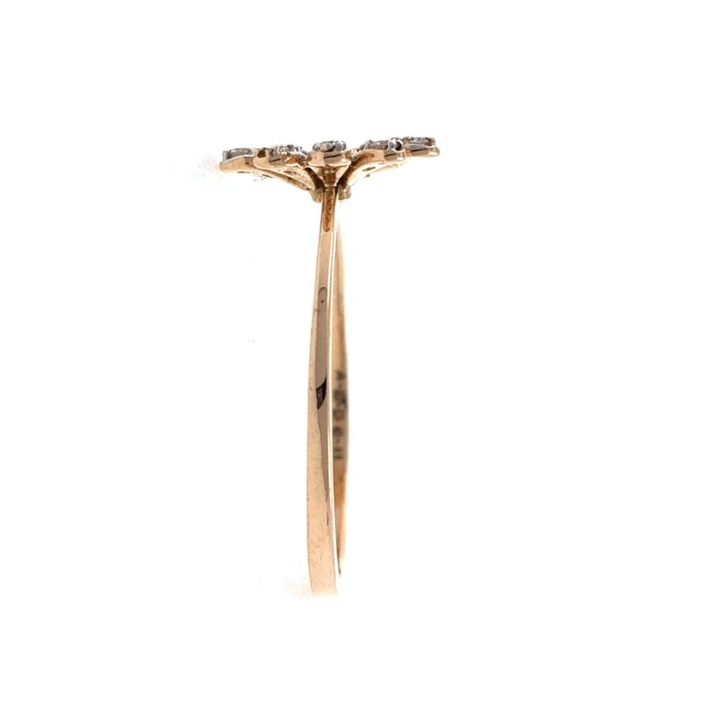 18kt / 750 Rose gold flower diamond ladies ring 9LR179