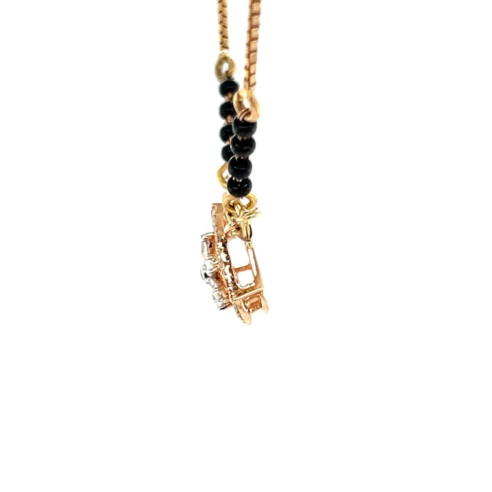 Floral Bliss A Sparkling Diamond & Gold Mangalsutra Tanmaniya Pendant