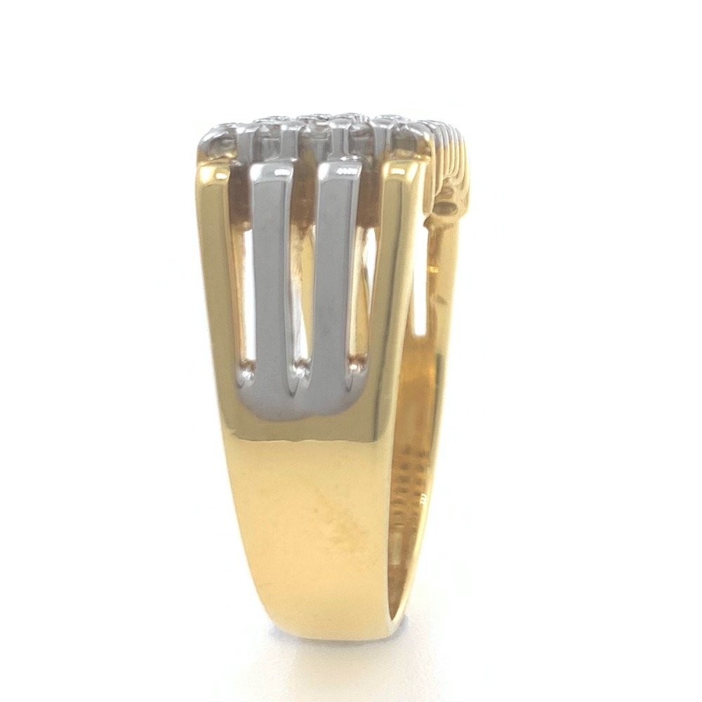18kt / 750 yellow gold stronghold handmade diamond gents ring 9gr15