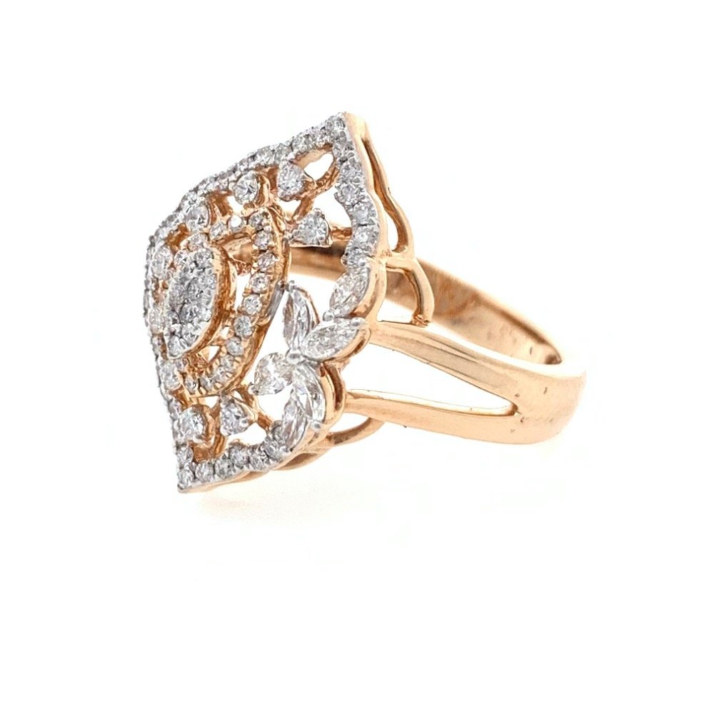 18kt / 750 rose gold contemporary micro set diamond ladies ring 9lr166