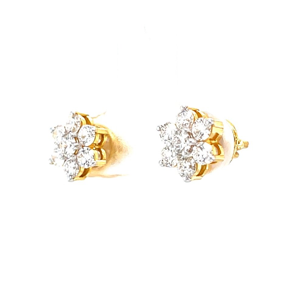 Seven diamond traditional maharashtrian kudi in yellow gold