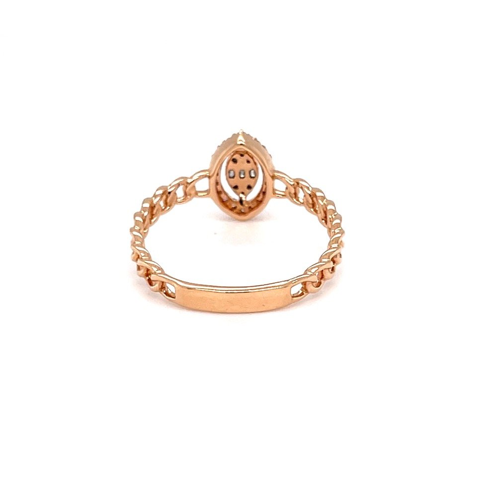 Marquise shape pressure set in cuban band design with baguettes
