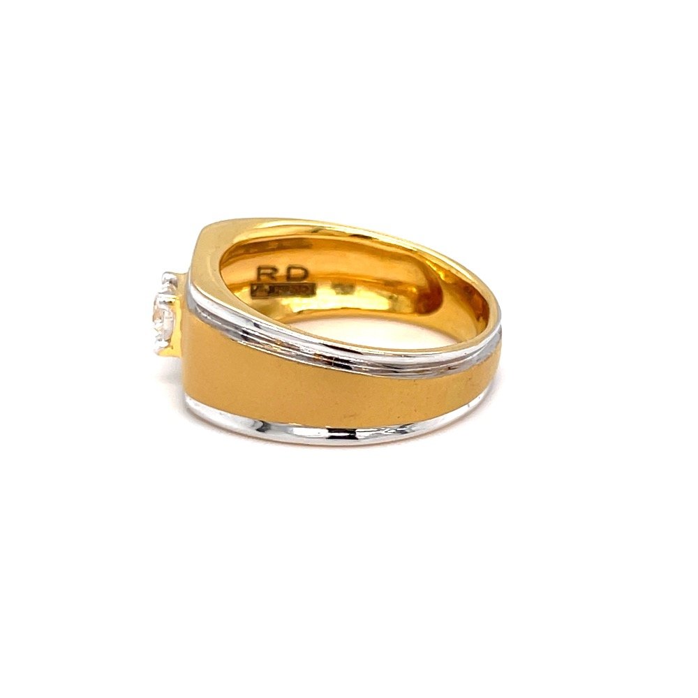 Solitaire band engagement diamond ring in matt finish