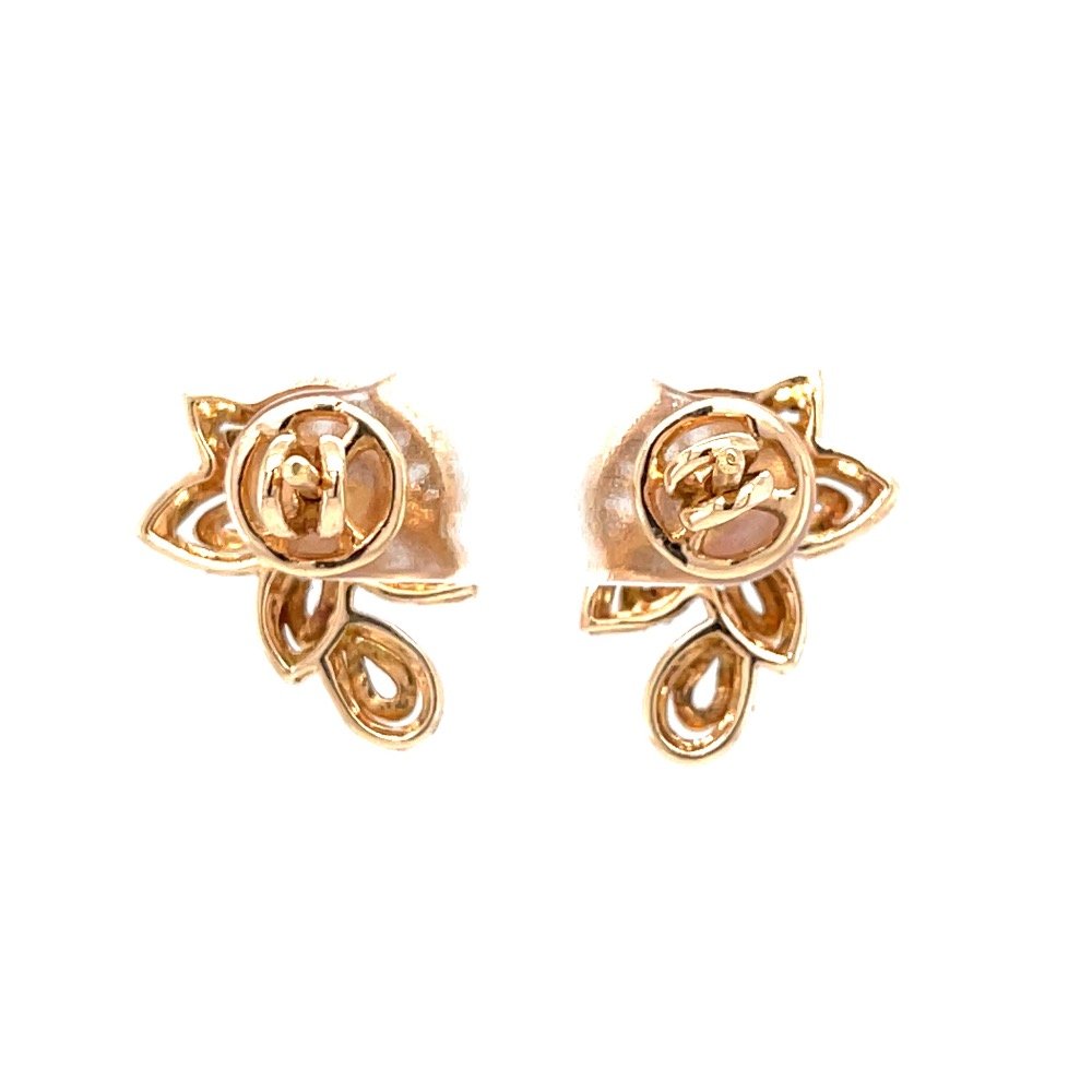 Incroyable diamond earring with red colour stone in rose gold 8shp36