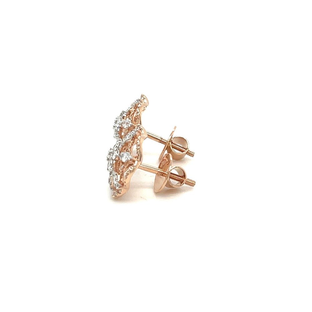 Floral Diamond Stud Earring by Royale Diamonds