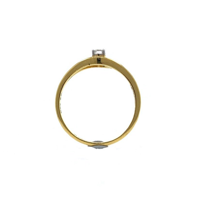 Classic solitaire diamond ring in 18k yellow gold - 1.730 gms - vvs ef 9 cents - 0lr73