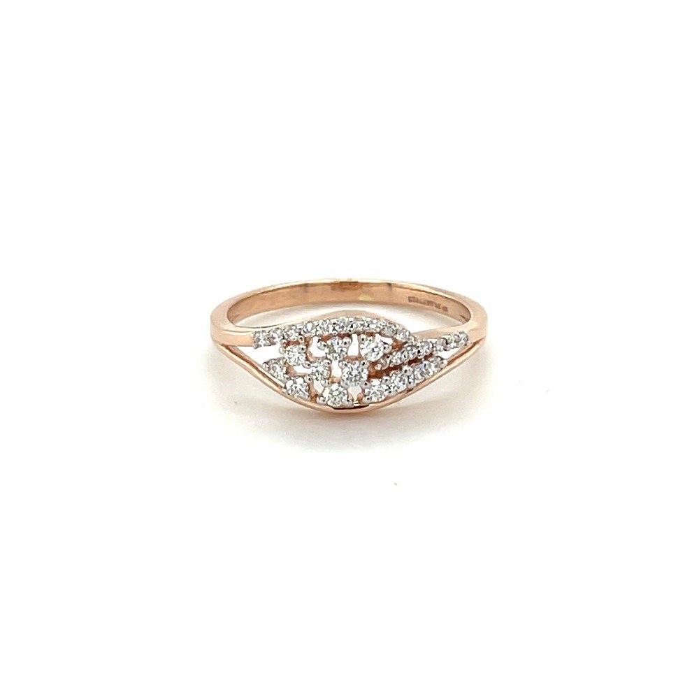 Radiant Rose Gold Ring with Round C...