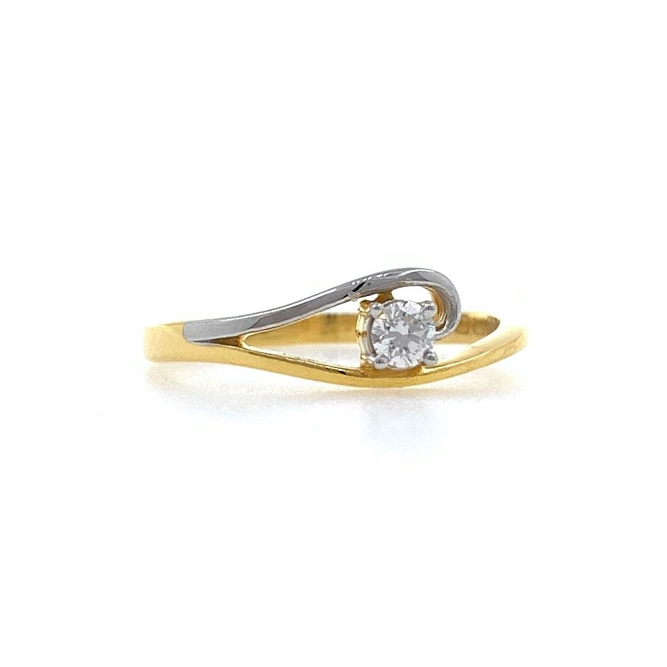 Classic solitaire diamond ring in 18k yellow gold - 1.730 gms - vvs ef 9 cents - 0lr73