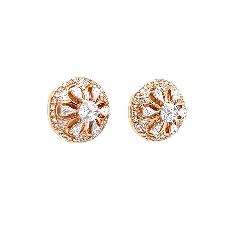Traditional buty with fancy pear marquise diamonds in rose gold