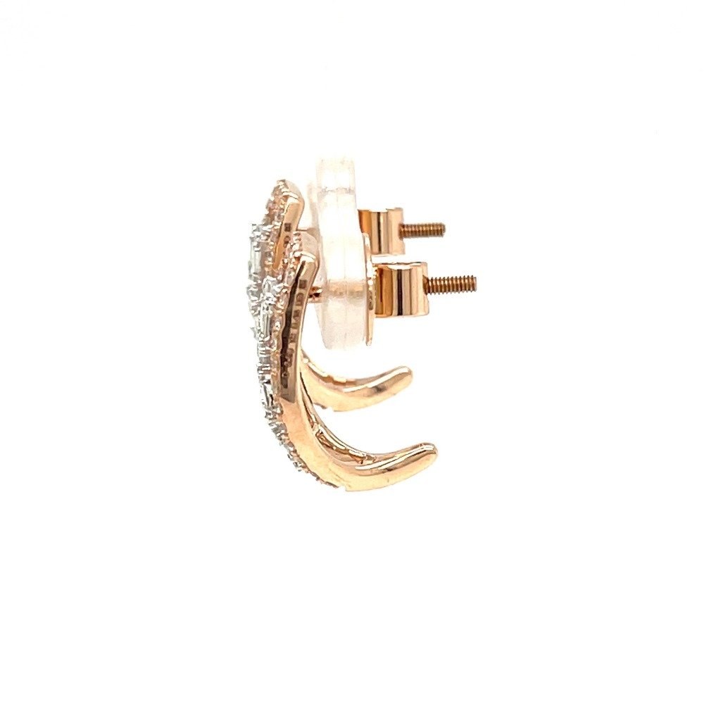 Elena Diamond Half Hoop Earring with Baguettes