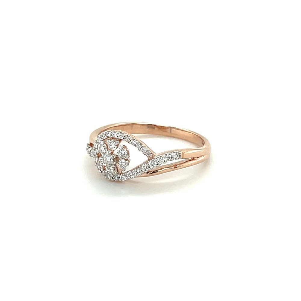 Round Diamond Halo Fiançailles Ring in 14k Rose Gold