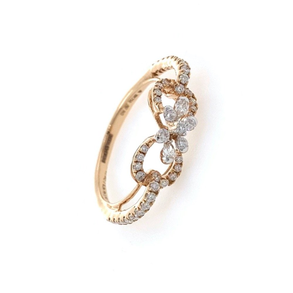 Infinity Knot Diamond Ring in 18k R...