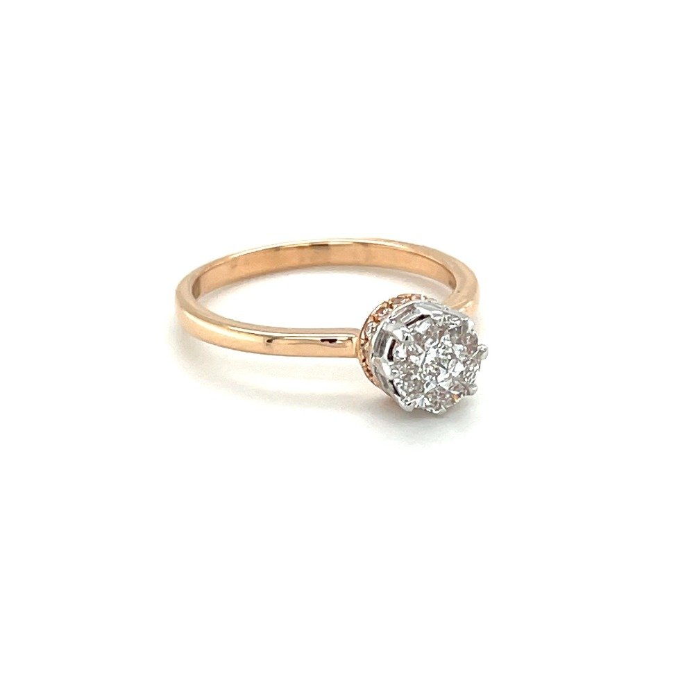 Round Brilliant Eva Diamond Engagement Ring with Band below