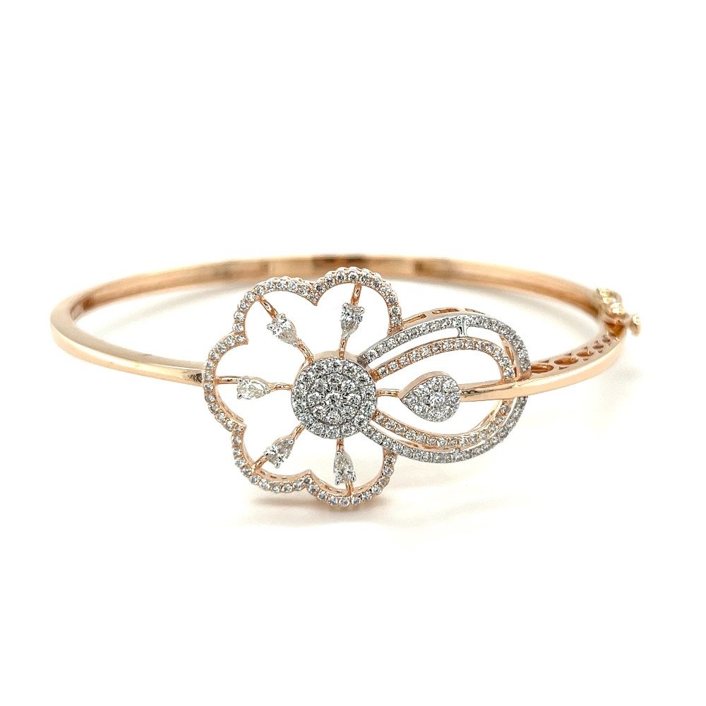 Floral Diamond Bangle Bracelet in 1...