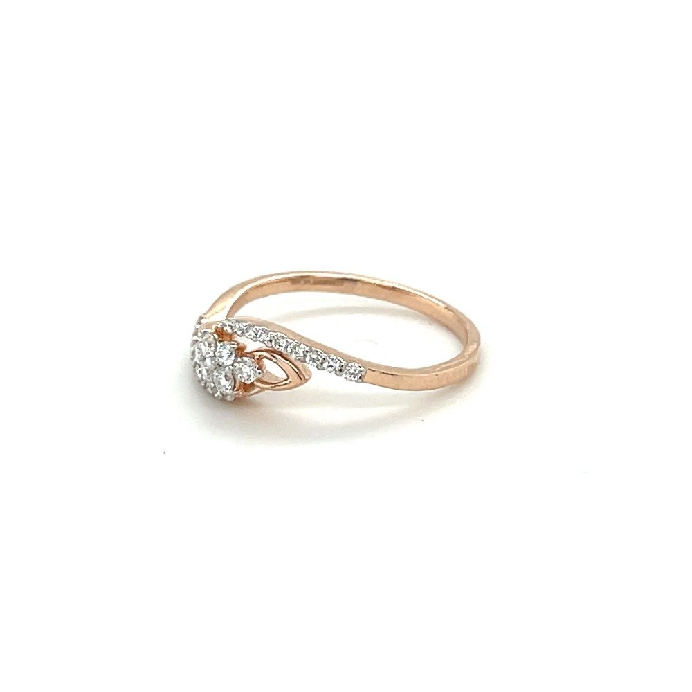 Round Diamond Halo Ring with 14k Rose Gold Infinity Accent