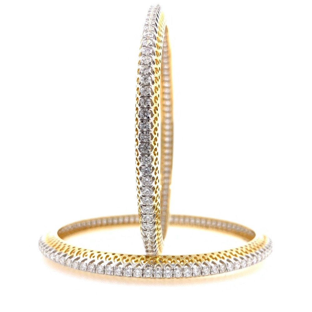 Single line diamond bangles designs 2025