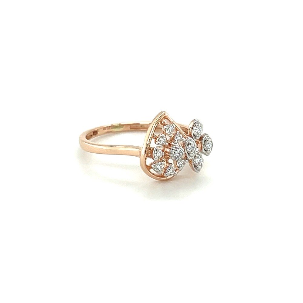 Teardrop Diamond Cluster Ring in 14k Rose Gold for Work Wear
