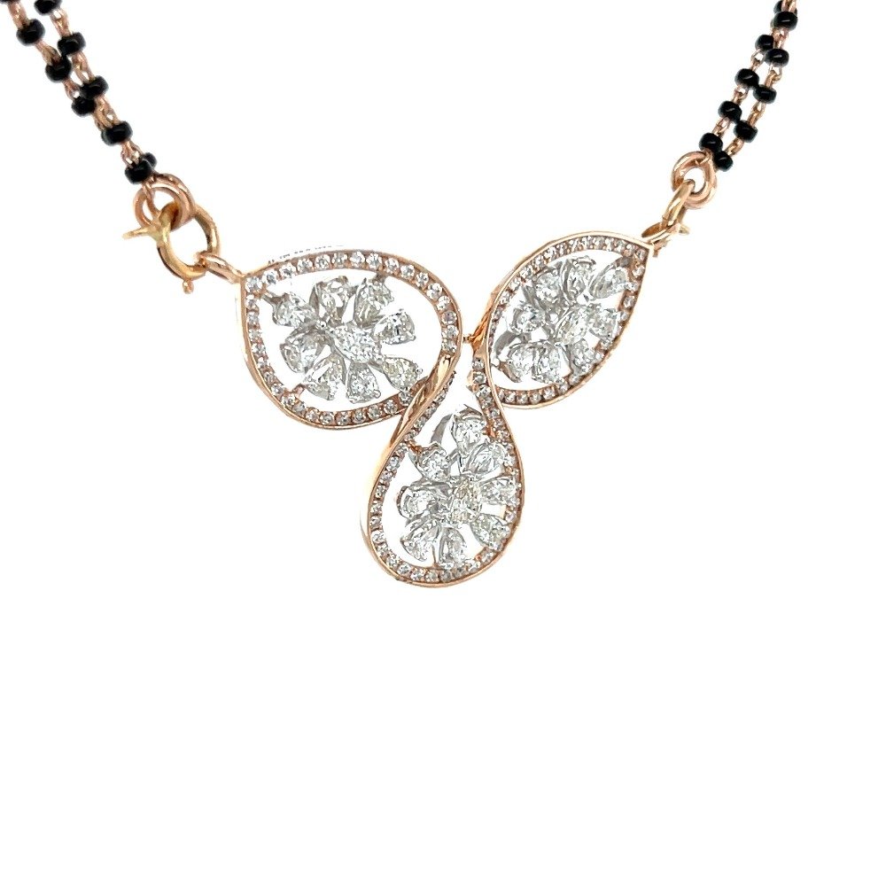 Ayesha Diamond Tanmaniya Mangalsutra Pendant in Pear Cut Diamonds