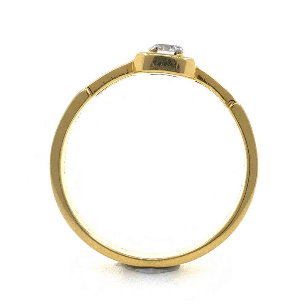 18kt / 750 yellow gold solitaire engagement classic gents ring 9gr42