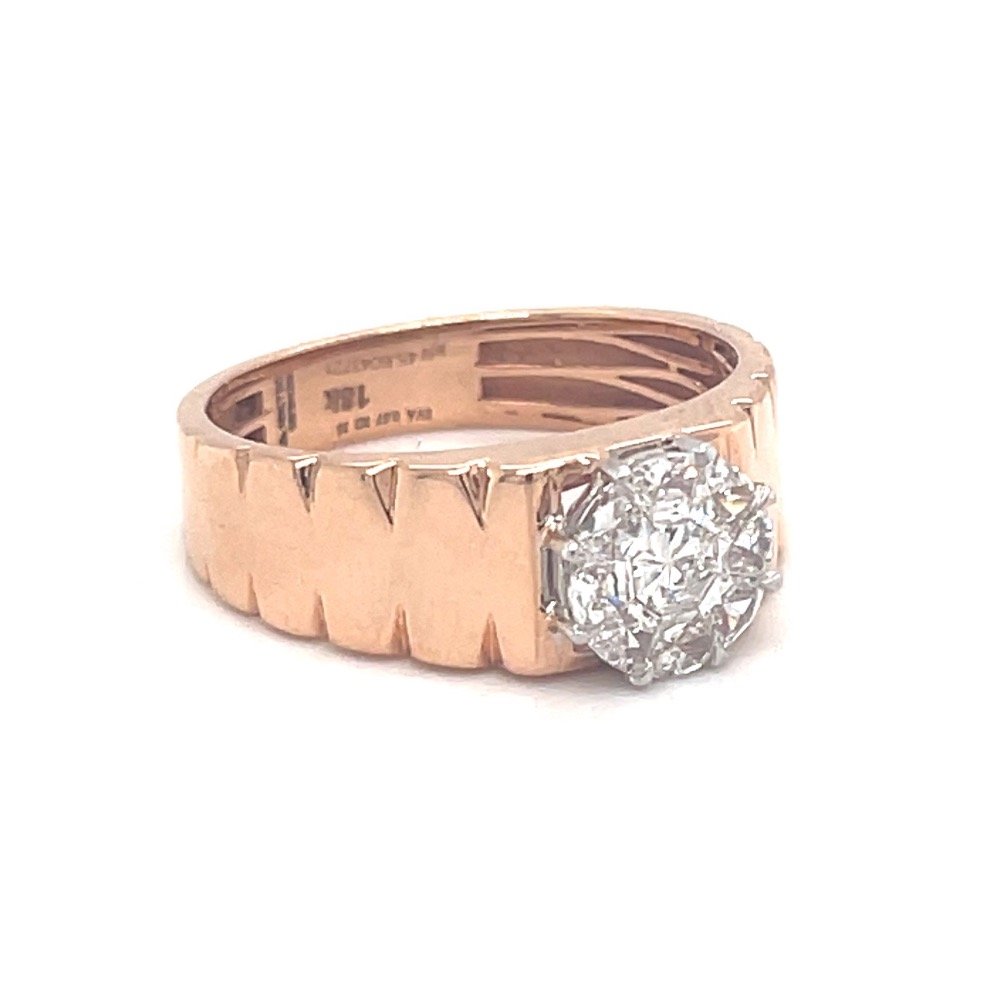 Eva cut Round diamond classic engagement ring with solitaire look