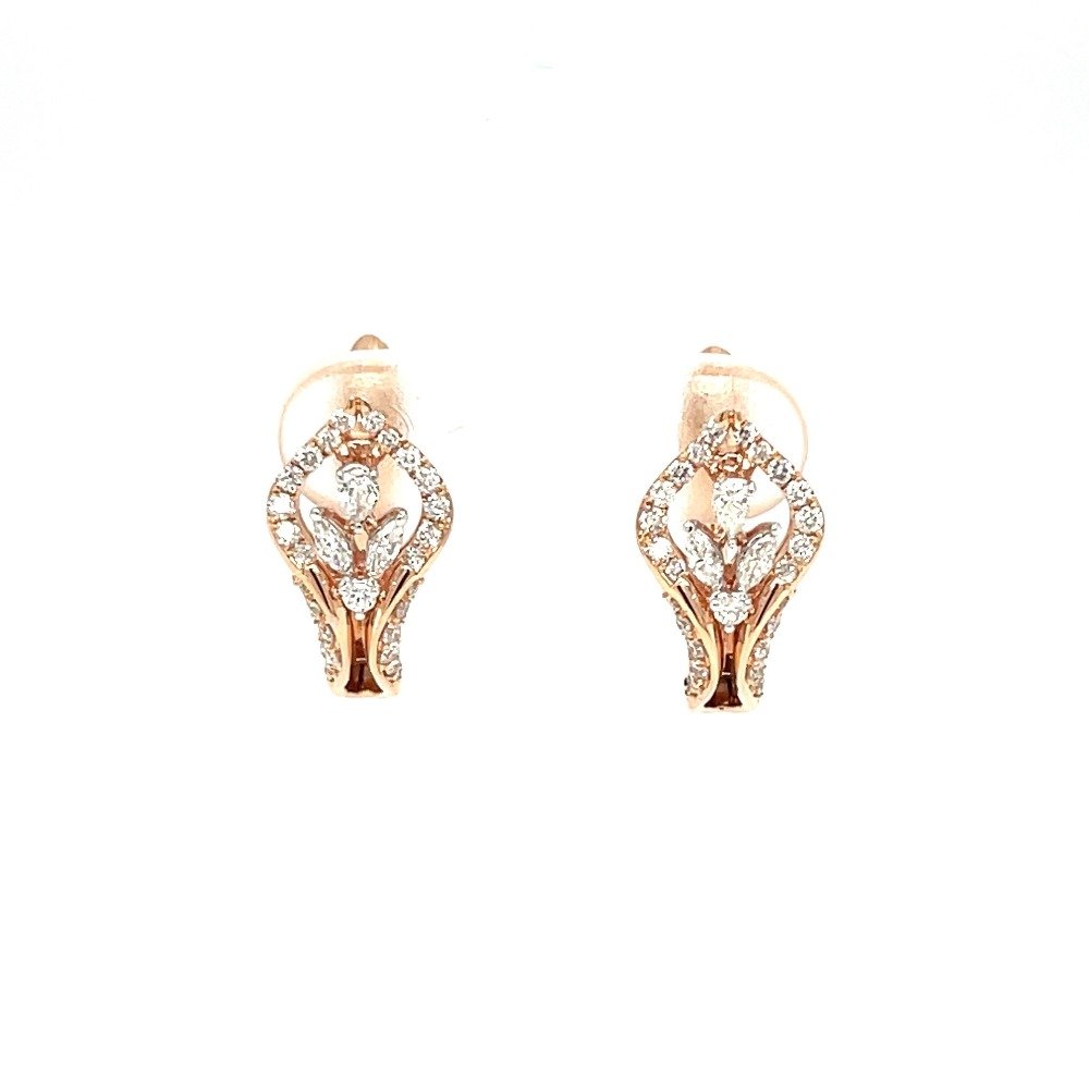 Bud Diamond Hoop Bali Earring by Royale Diamonds