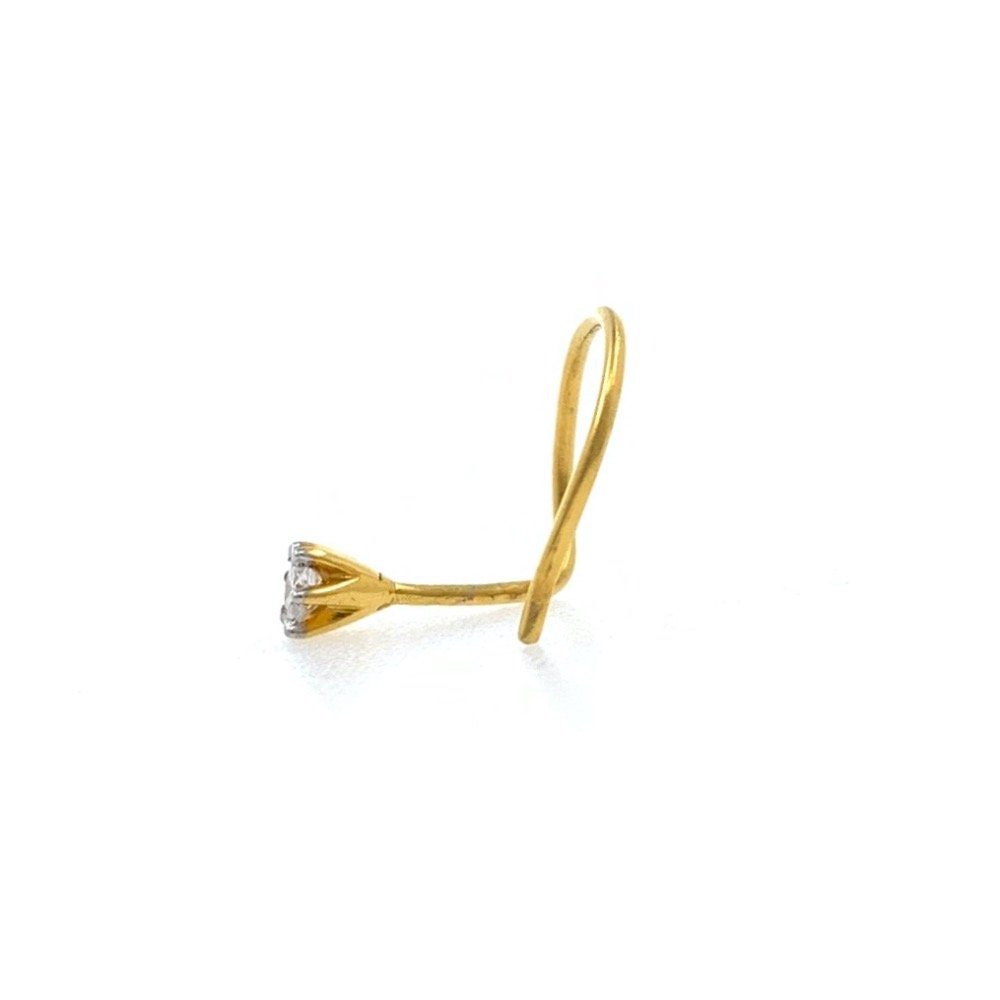 18kt / 750 yellow gold classic single 0.05 cts diamond nose pin 9np131