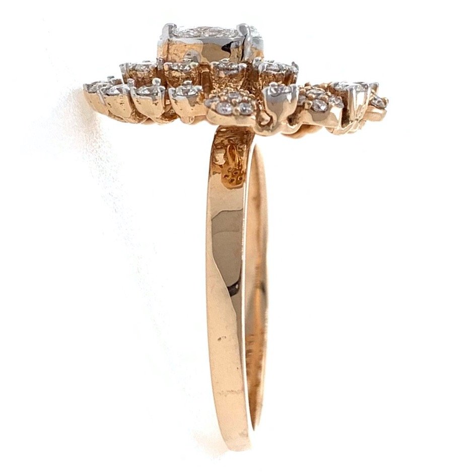 18kt / 750 rose gold solitaire look designer ladies ring 9lr81