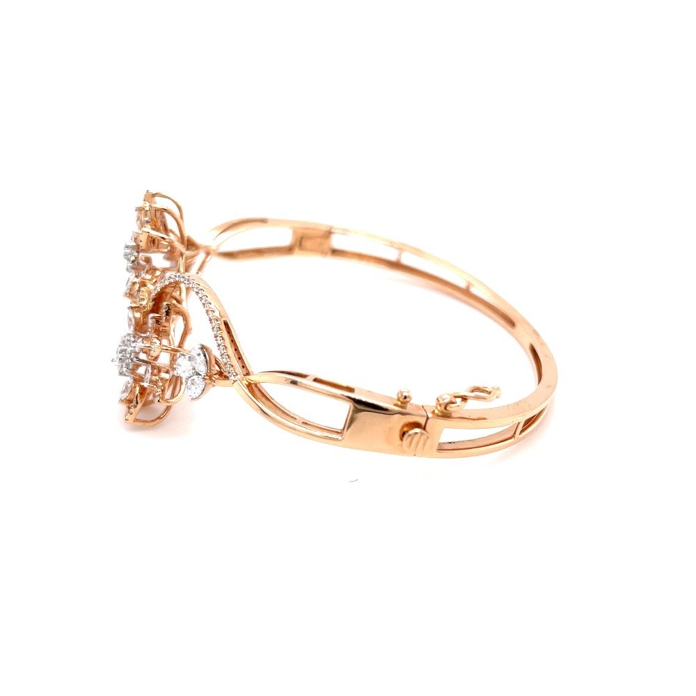 Pulchra Two Flower Bracelet in Rose Gold With Delicate Stems