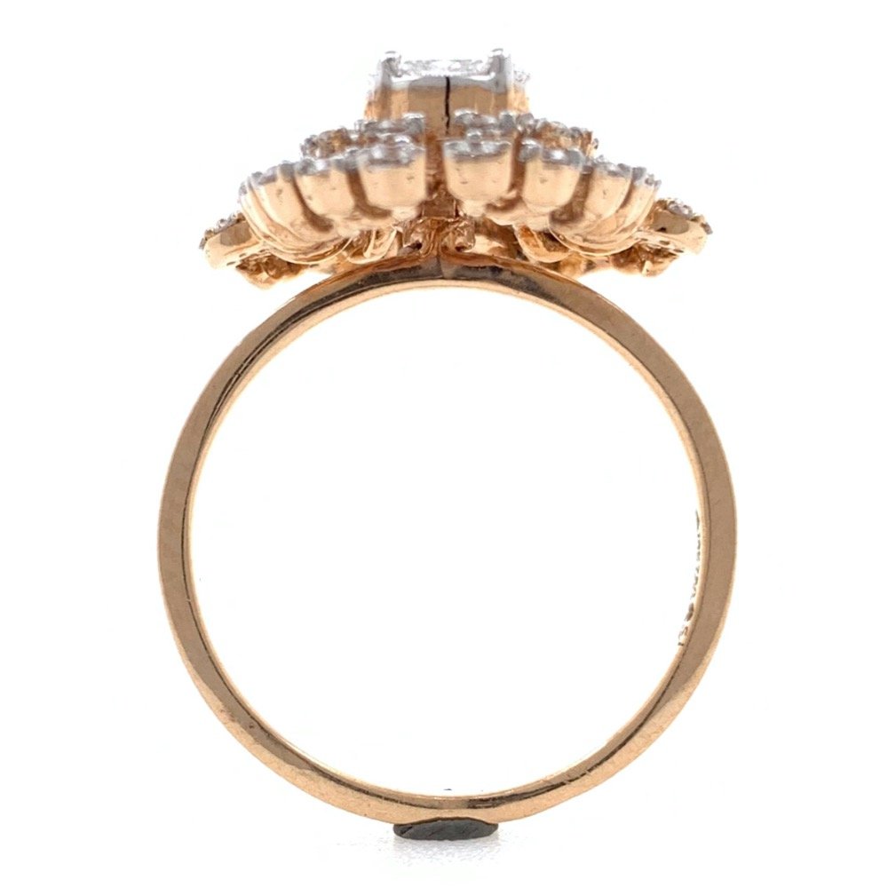 18kt / 750 rose gold solitaire look designer ladies ring 9lr81