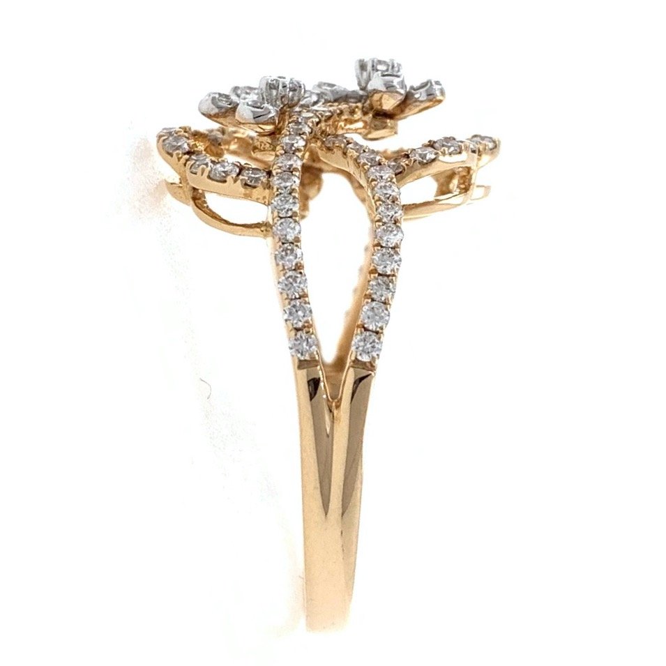 18kt / 750 rose gold fancy diamond ladies ring 9lr4