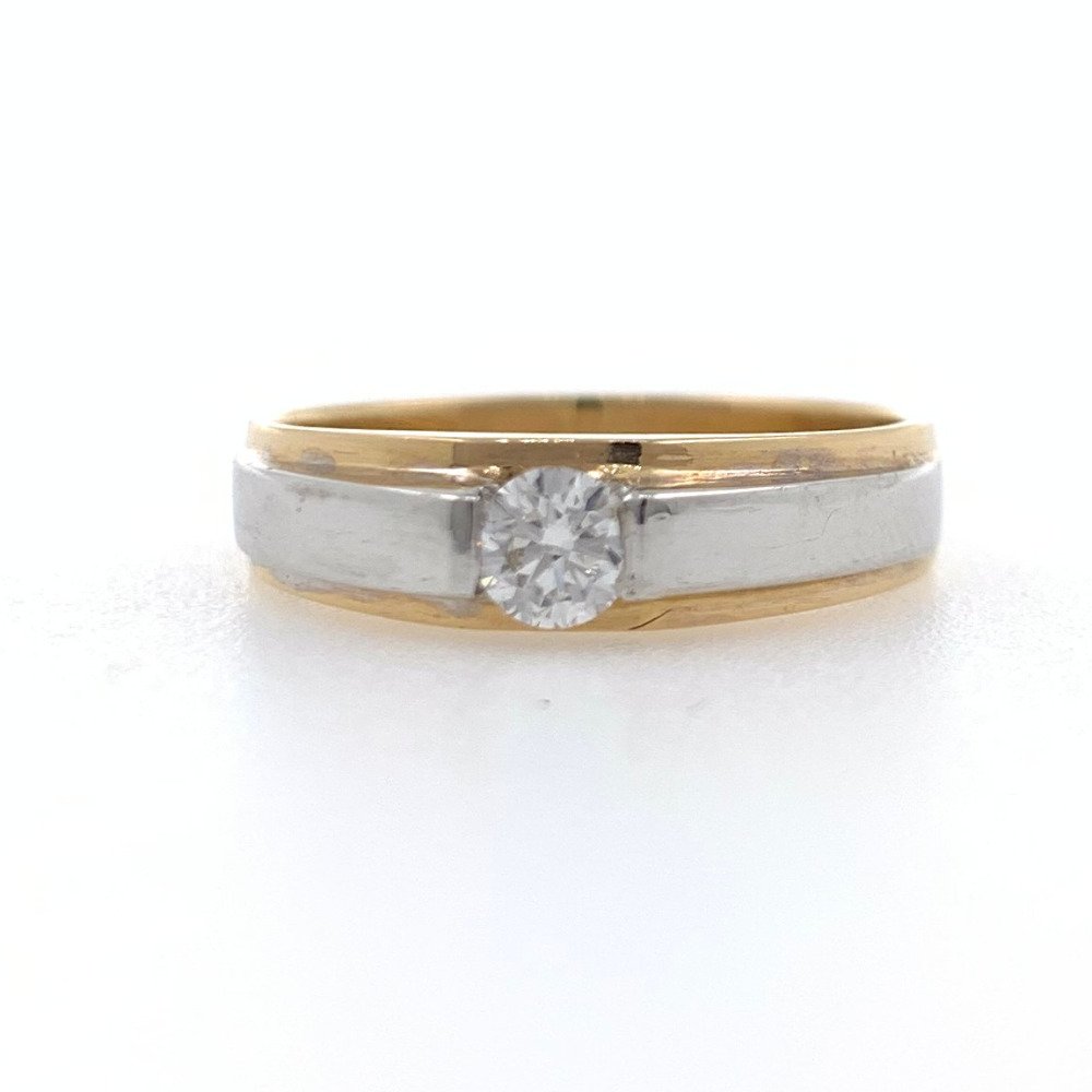 18kt rose gold solitaire band diamond ring for gents 8gr25