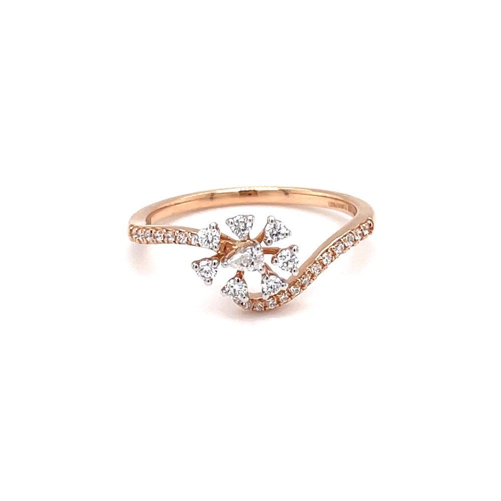Daily wear fancy diamond ring in hallmark rose gold