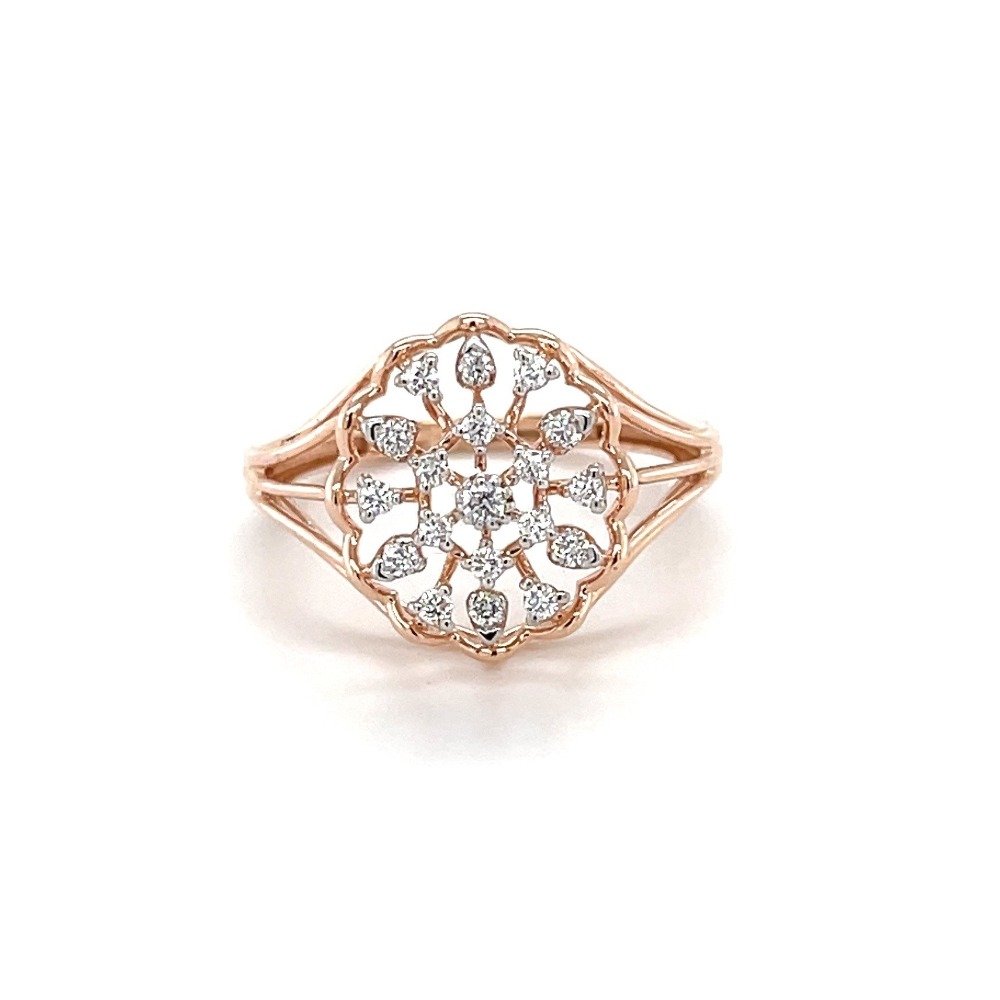 Flower Diamond Cluster Ring In 14k...